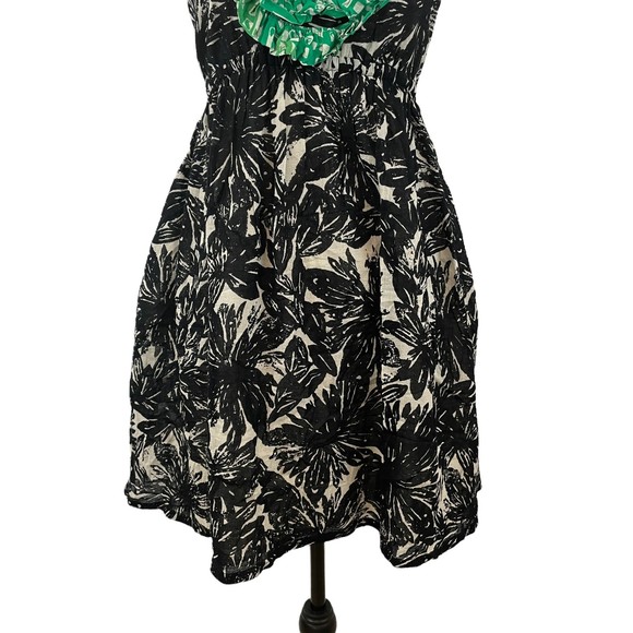 ANTHROPOLOGIE WE LOVE VERA BLACK FLORAL STAMP ART DRESS SUNDRESS SIZE 0 - Picture 5 of 11